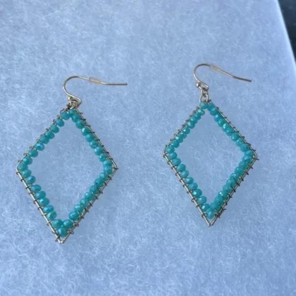 ShayLula Boutique Jewelry - 18k Gold Vermeil Aqua Beaded Earrings--ShayLula Boutique